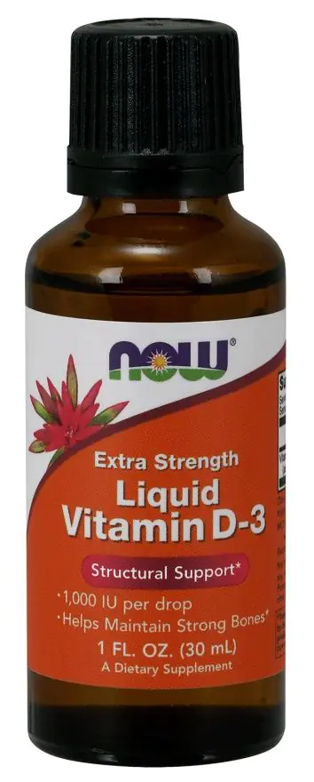 Now Foods Vitamin D-3 Liquid 1000 IU Extra Strength, Witamina D3 w płynie, Krople