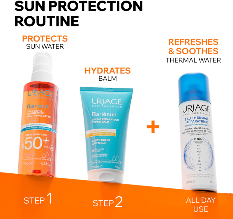Óleo Seco Uriage Bariésun FPS 50+ Protetor solar em óleo FPS 50+