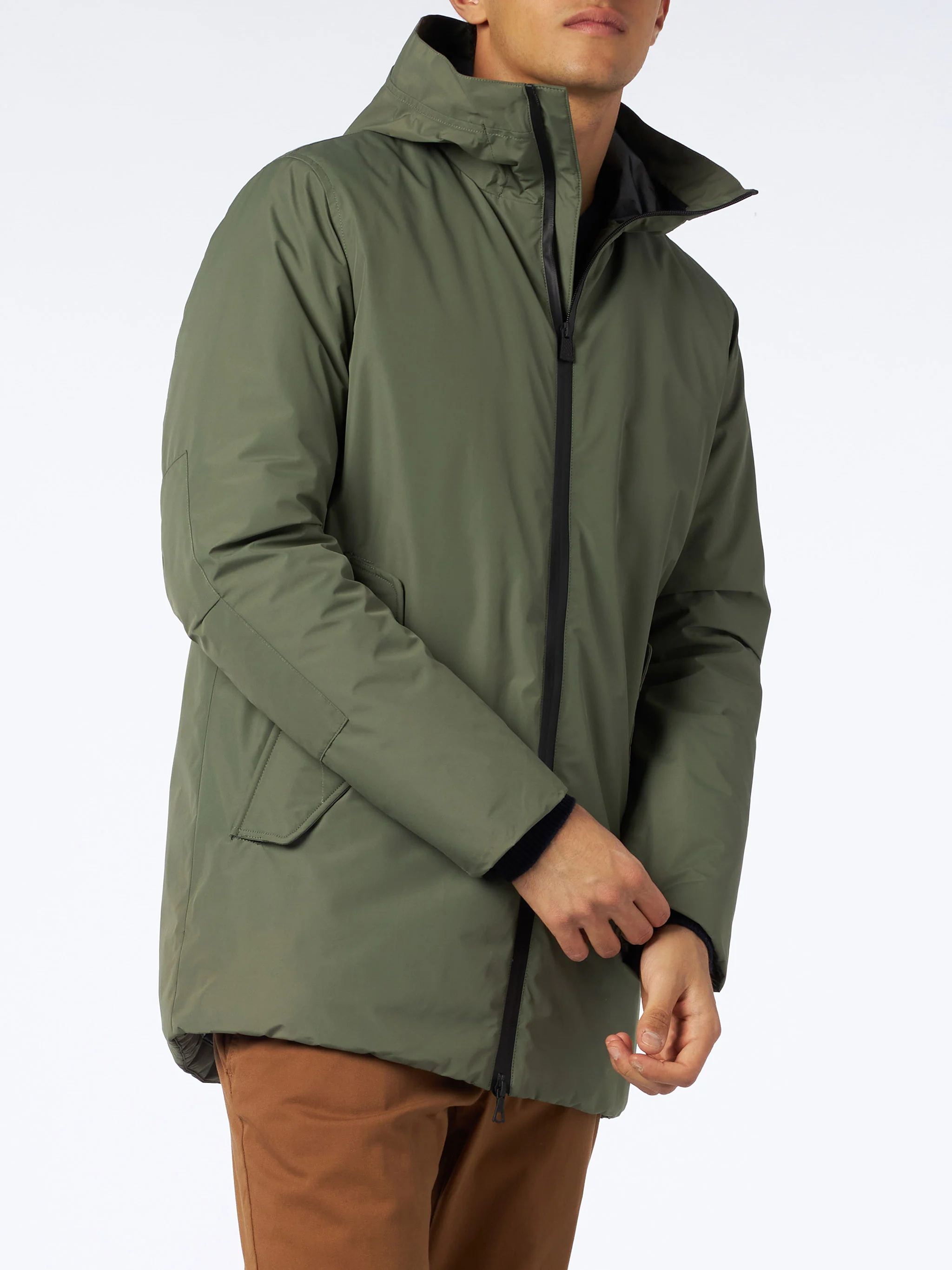 Heren Voyager militaire groene parka met capuchon