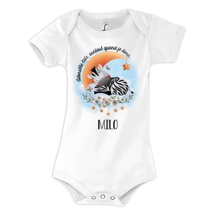 Adorable body para bebé Milo When I Sleep Zebra - Regalo para bebés y niños recién nacidos - Blanco - Unisex