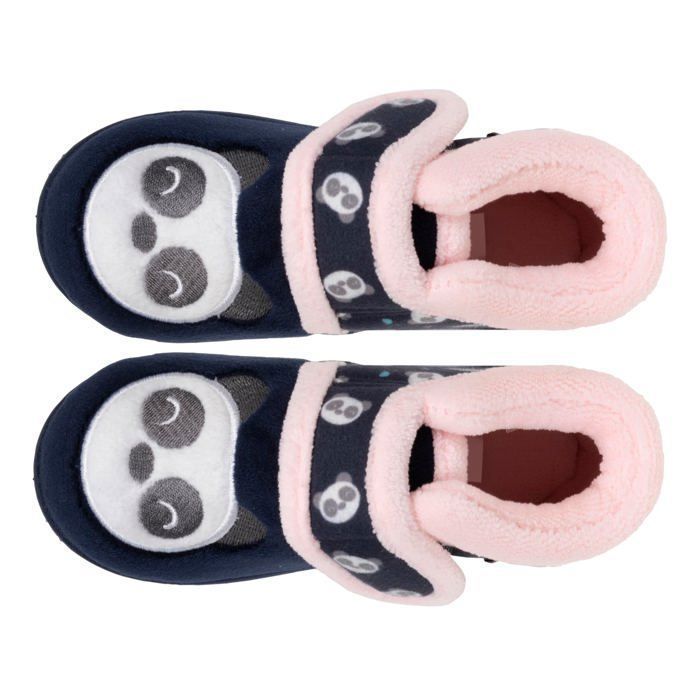 Pantuflas Isotoner para bebé niña con cierre de velcro, buen soporte para el pie, suela antideslizante, azul marino.