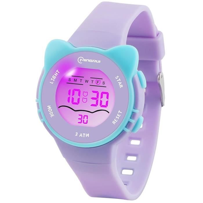 Montre Enfant - Marque - Dessin Animé - Bracelet Silicone - Étanche 30M - Digital