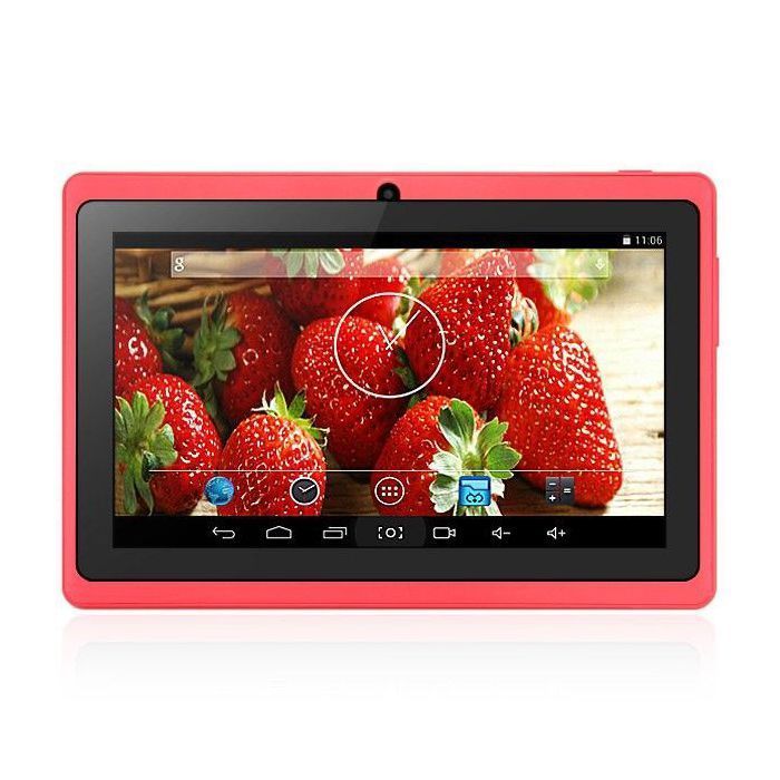 Tablet YONIS da 7 pollici con processore quad-core, Bluetooth, 1 GB di RAM, 8 GB di memoria Android, colore rosa + scheda SD da 4 GB.