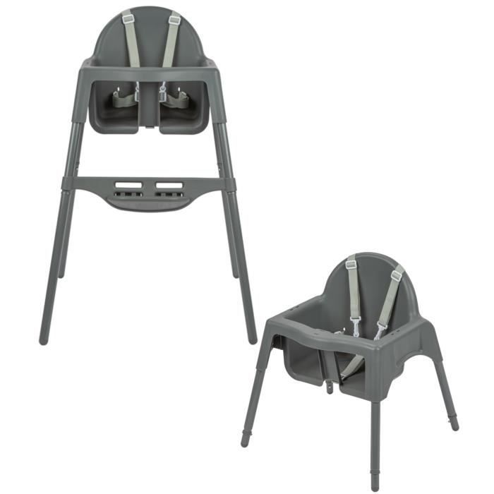 Seggiolone BEBECONFORT Meely 2 in 1, trasformabile in sedia piccola, adatto da 6 mesi a 3 anni (15 kg), grigio scuro.