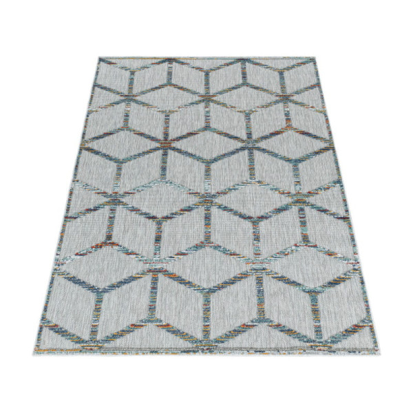 Dywan zewnętrzny 3D romby multikolor 120 cm x 170 cm