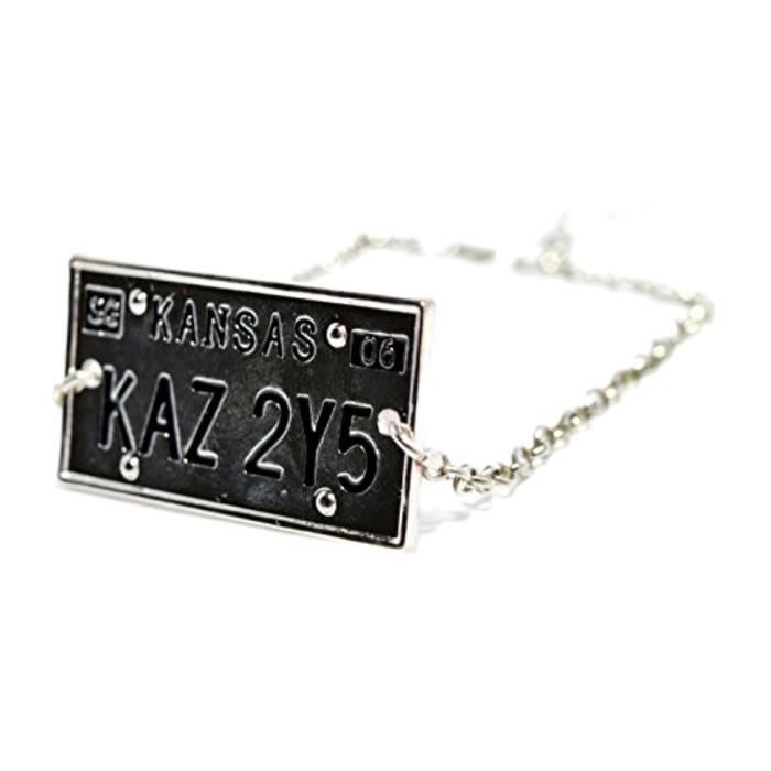 Supernatural damesarmband - Sam Dean Winchester Metallicar Kansas kentekenplaat - Gegraveerd zilver