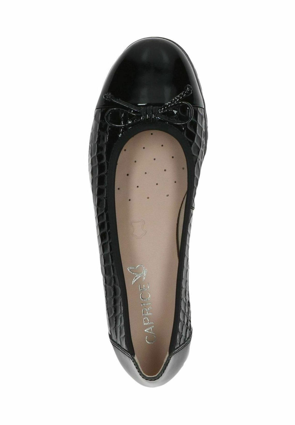Caprice Ballerinas – schwarzes Krokodil