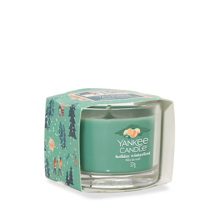 Filled Votive Candles Holiday Winterfest - Candela Profumata