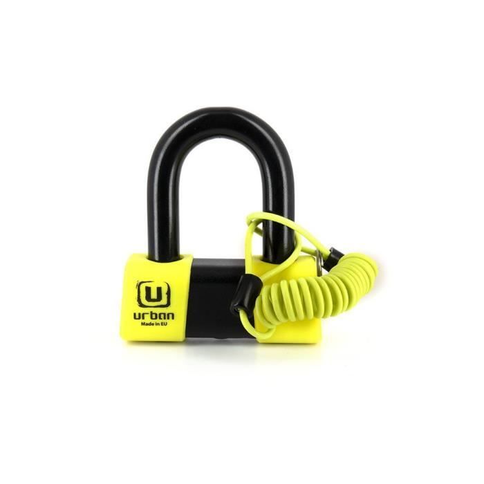 Mini U-lukko SRA-hyväksytty - ø18 - musta ja keltainen - 8423885900753