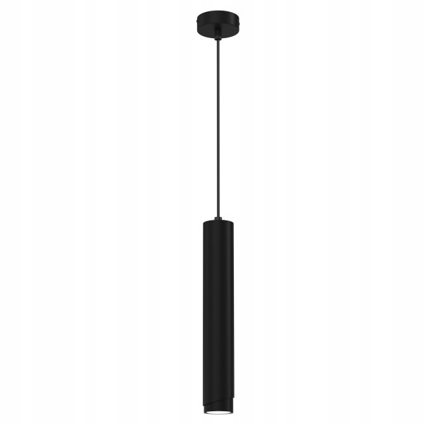 Lampa wisząca tuba rura gu10 zwis czarny matowy ewilight bevel