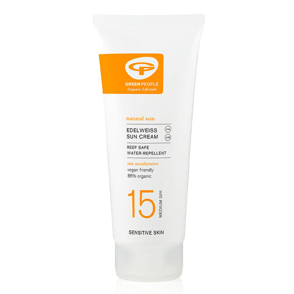 Loțiune solară Green People cu accelerator de bronz SPF15