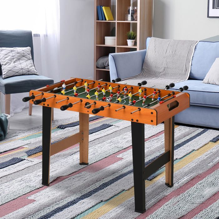 Mini tafelvoetbaltafel, gemaakt van MDF, 22 spelers, 2 ballen, 2 scoreborden, 84,5L x 40B x 61,2H cm