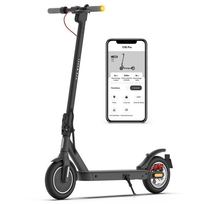 Patinete elétrico dobrável 5TH WHEEL V30PRO - Sinais de mudança de direção em LED - Rodas de 10