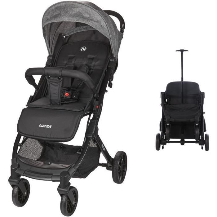 NANIA - Poussette combinée 2-en-1 avec siège auto Rimini - MYLA - 4 roues - Noir