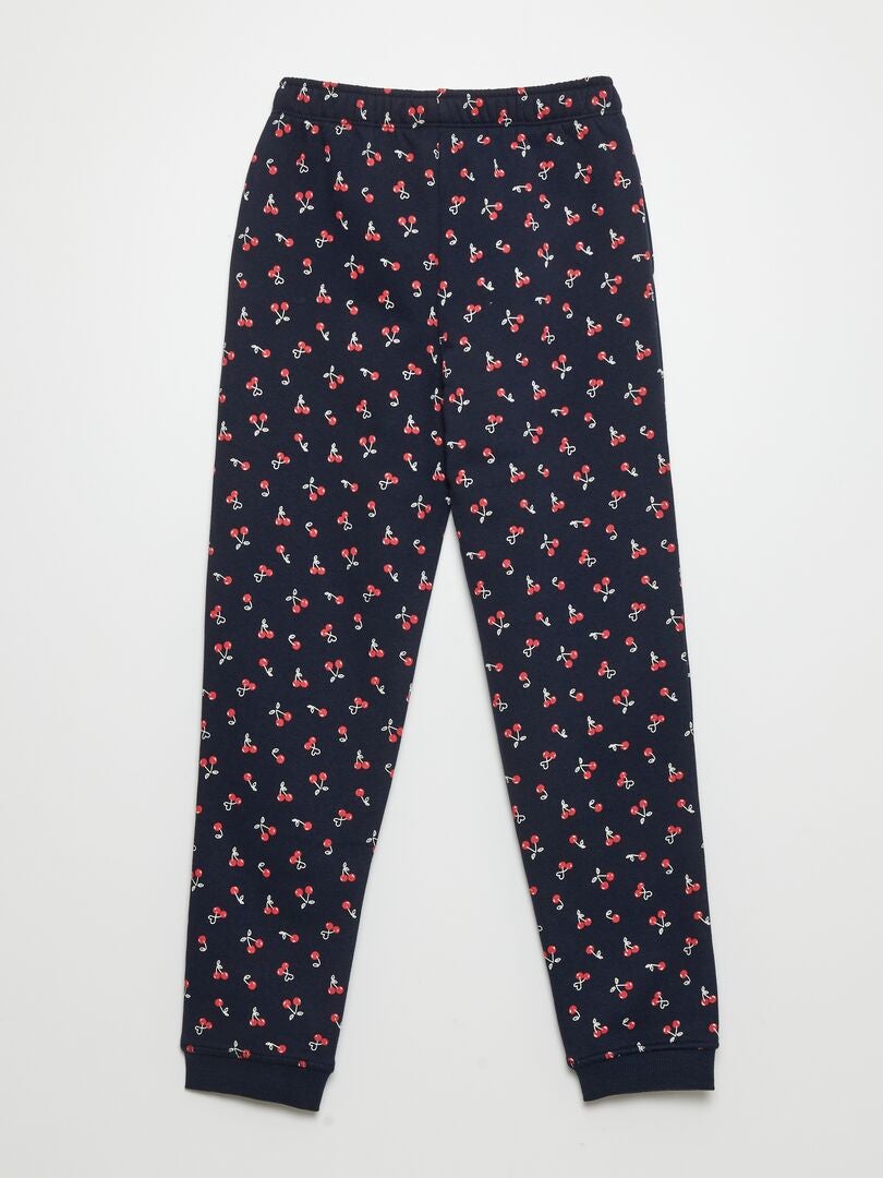 Bedrukte joggingbroek met sweatshirt-print - BLAUW