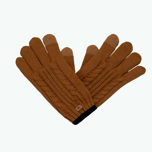 Cabaia Cremefarbene, ginbraune Handschuhe