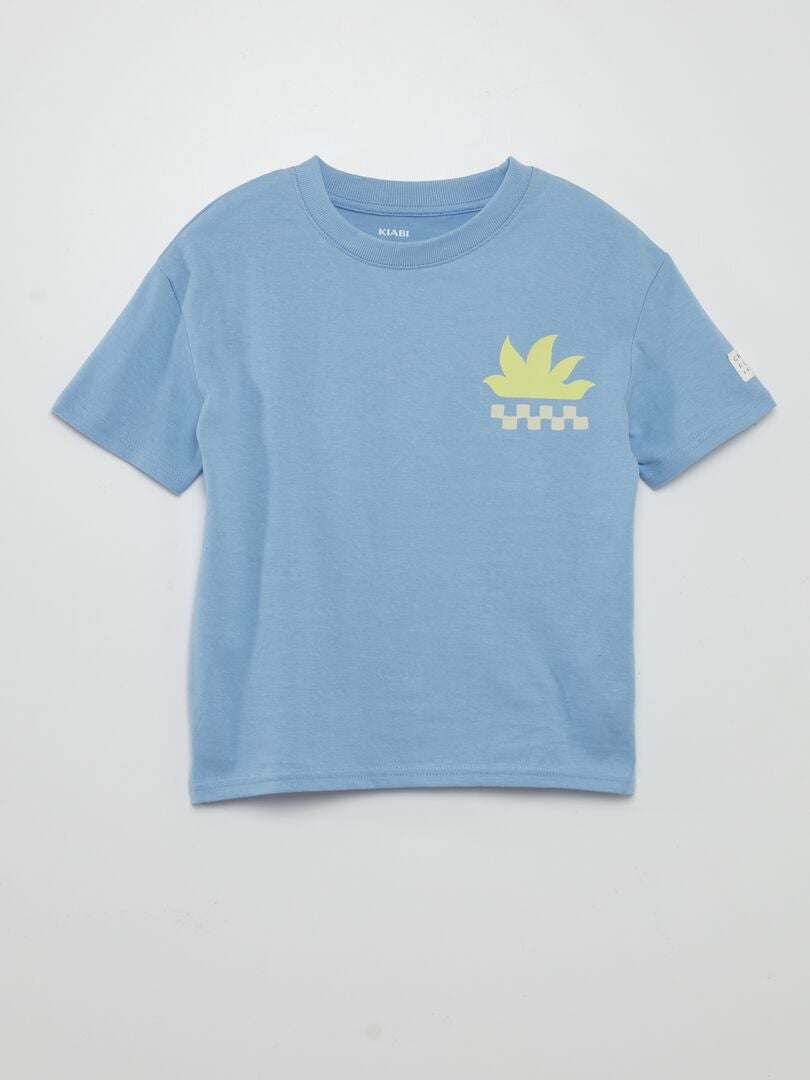 Camiseta folgada com estampa - Edição Grafik - AZUL