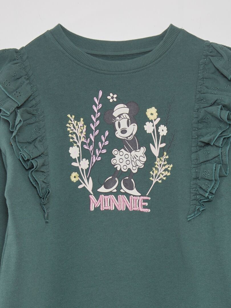 Minnie Mouse jurk met ruchesmouwen - GROEN
