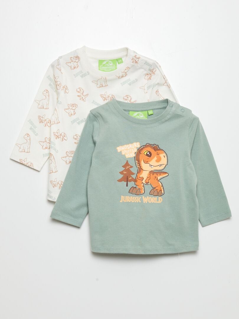 Conjunto de 2 camisetas de 'Jurassic World' - VERDES