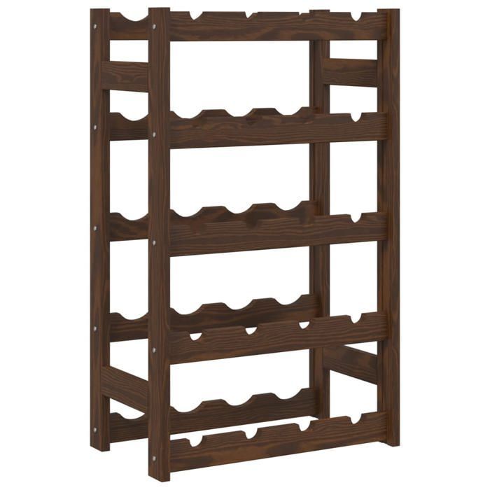 vidaXL Casier à bouteilles pour 20 bouteilles marron bois pin solide 373390