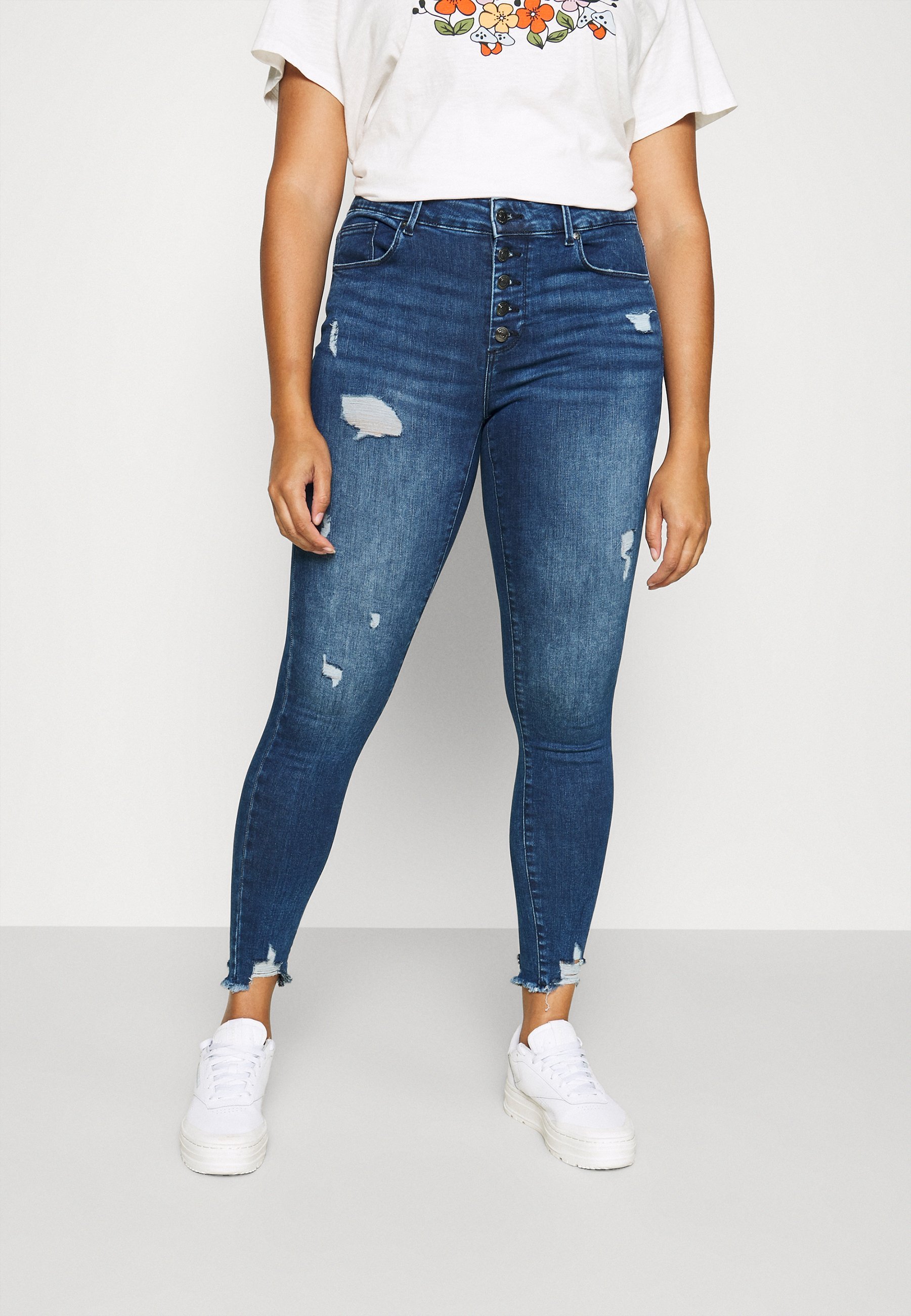 ONLY Carmakoma CARWILLY LIFE - Jeans Skinny Fit - dark blue denim