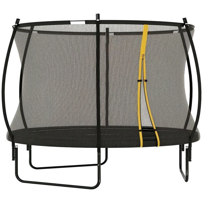 Trampolino da giardino - SPORTNOW - Ø 305 cm - rete di sicurezza - gambe in acciaio a forma di U - 54 molle ad alta tensione - nero