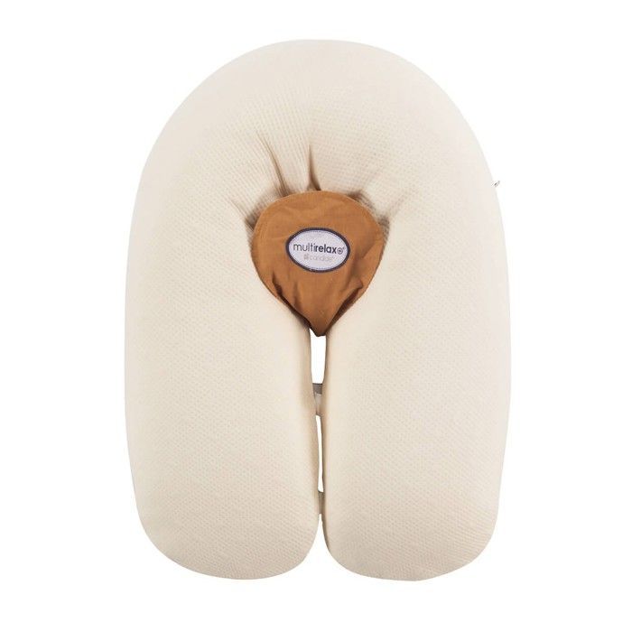 CANDIDE - Almohada para embarazo, lactancia y maternidad, multiusos 3 en 1, algodón orgánico GOTS, tumbona para bebé de 3 a 9 kg, funda extraíble (beige)