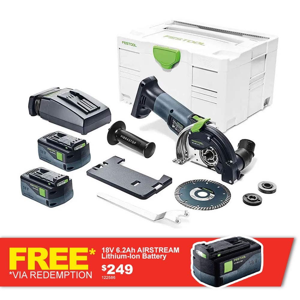 FESTOOL vinkelslipersett 18 V 2 x 5,2 Ah 125 mm 577032