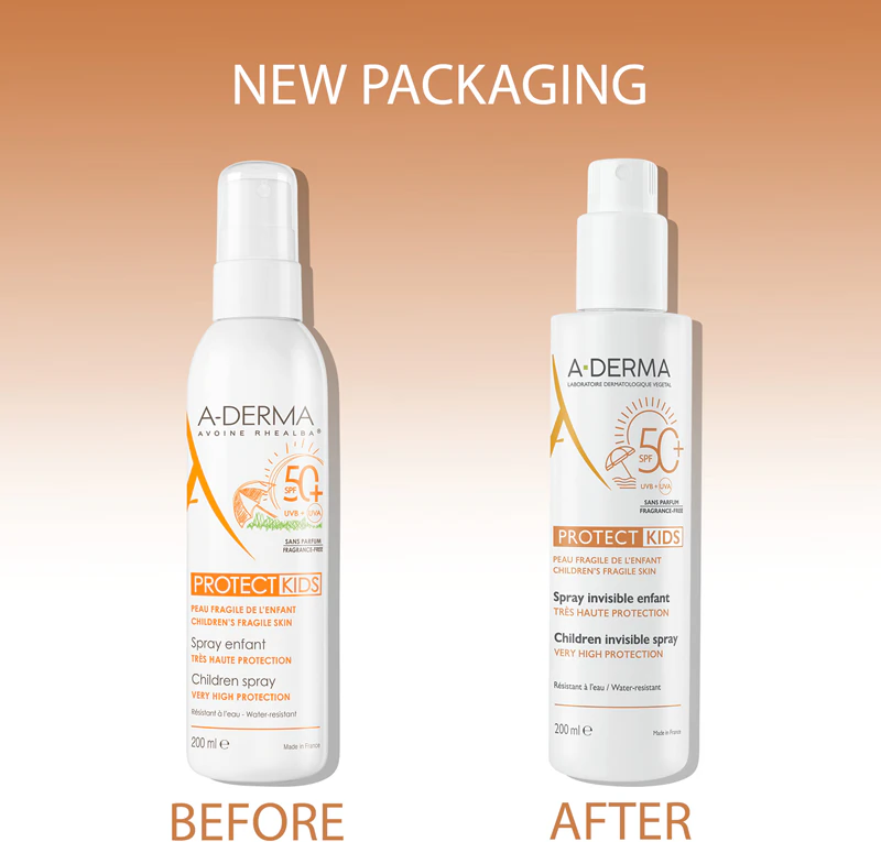 A-Derma Protect Kids Invisible Spray beschermende zonnebrandcrème SPF 50+ voor kinderen