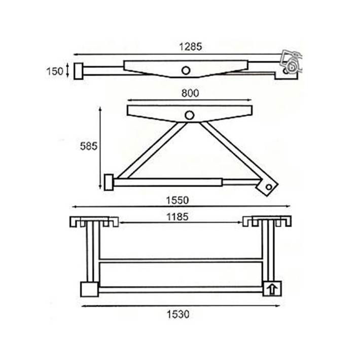 LIFT - MINI mobiele kantellift voor voertuigen van zelfstandigen 1500 kg + 1 paar 3T assteunen