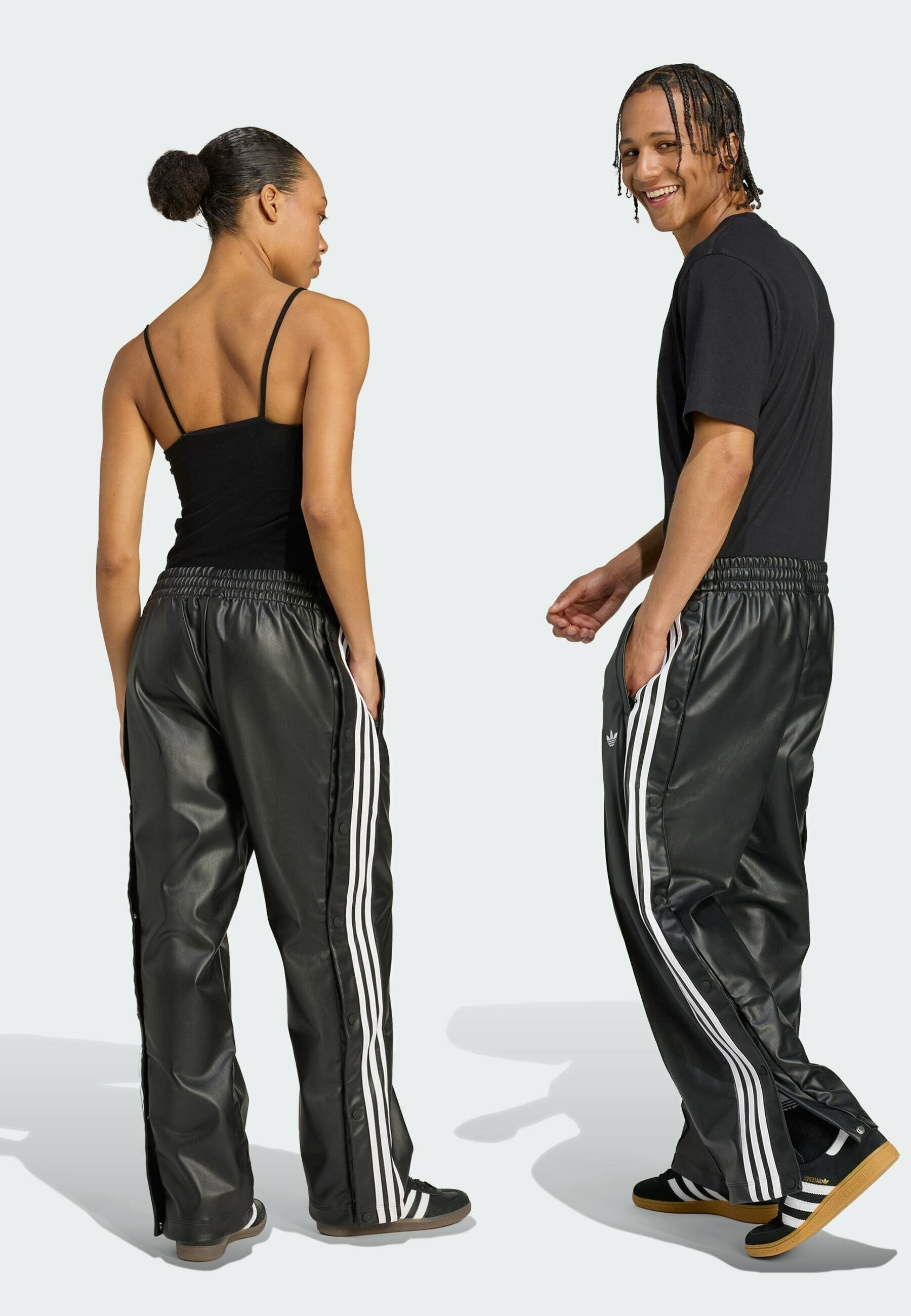 adidas Originals JEREMY SCOTT BROEK VAN imitatieleer - Broek - zwart