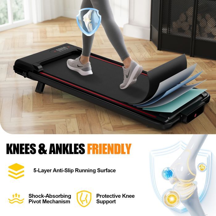 Tapis de course pliable - DSKEUZEEW - 4 en 1 - Inclinaison 7% - Vitesse 1-8 km/h - Moteur 2,5 HP