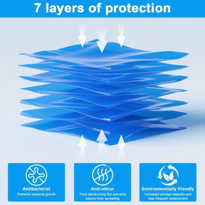 10 Films Recharge Poubelle Couches Bébé, Compatible Angelcare Tommee Tippee, Grande Capacité Sacs à Déchets Bébé Cuneary