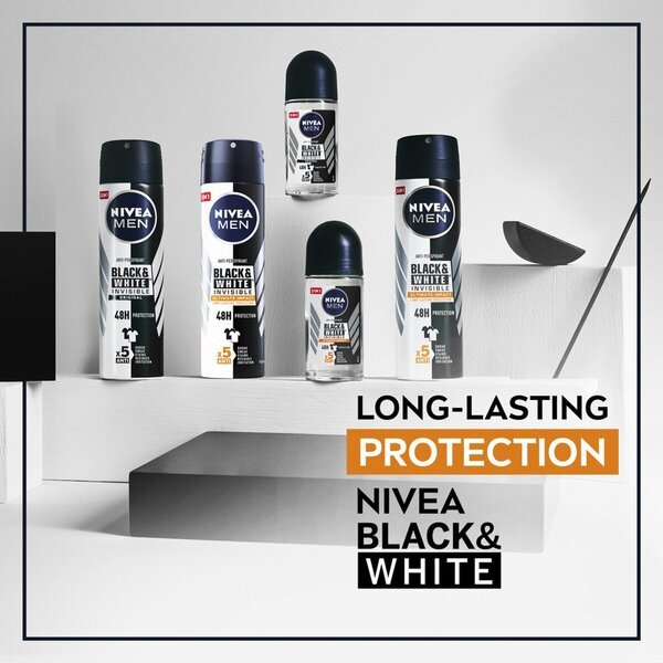 NIVEA Men Black & White Invisible Ultimate Impact antiperspirantas, 150 ml