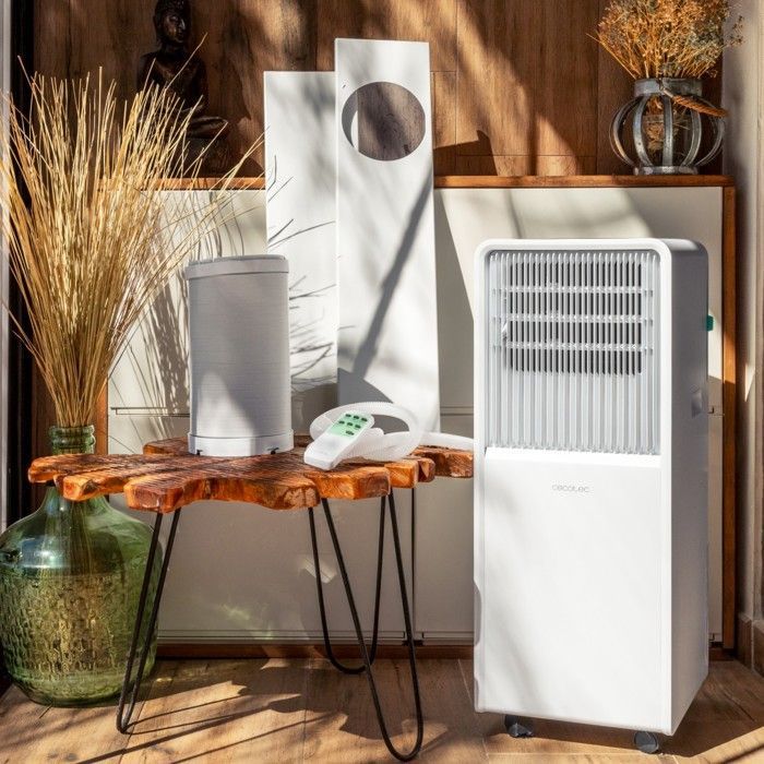 Aire acondicionado portátil conectado Cecotec ForceClima 7550 Style. 7000 BTU, cobertura de 14 m², pantalla LED, 4 modos y 2 velocidades.