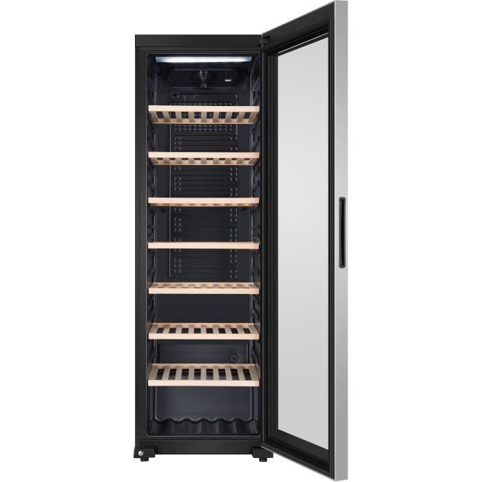 Cave à vin de vieillissement - HAIER HWS188GAE - Pose libre - 188 bouteilles - Mono zone - H185 x L59,5 cm - Noir