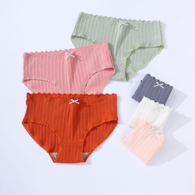 Set di 3 slip da donna taglia grande, a vita bassa, traspiranti, in cotone, tinta unita, nuovi.