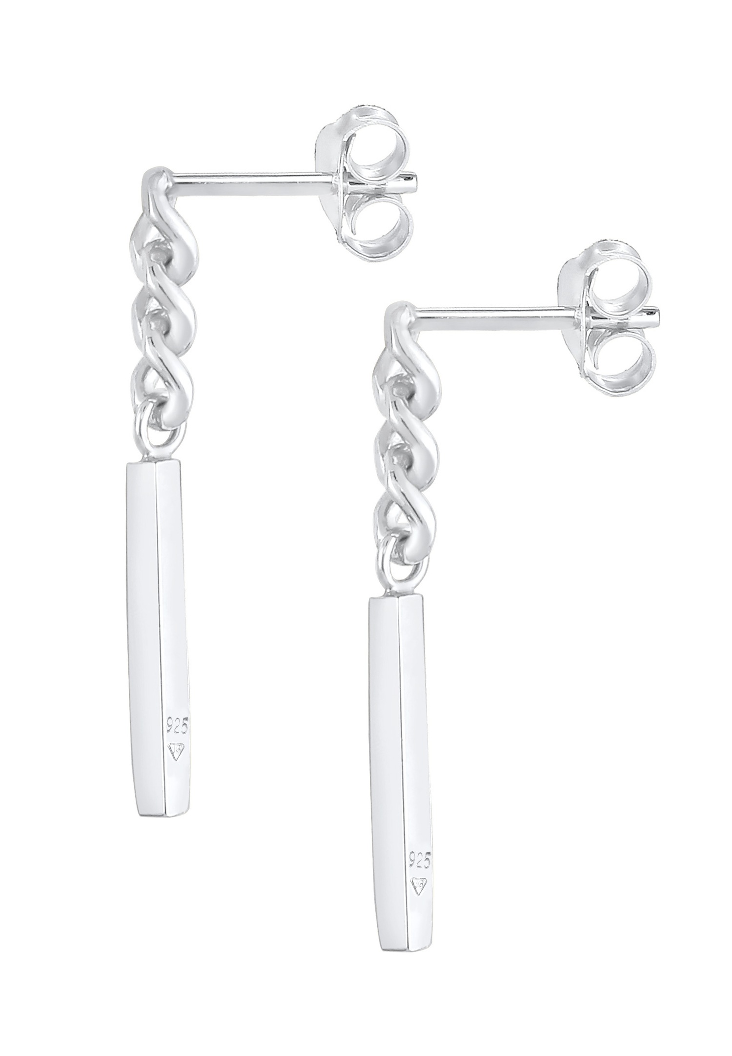 Elli Boucles pendentes pour dames tige au look Geo en 925/1000 argent massif
