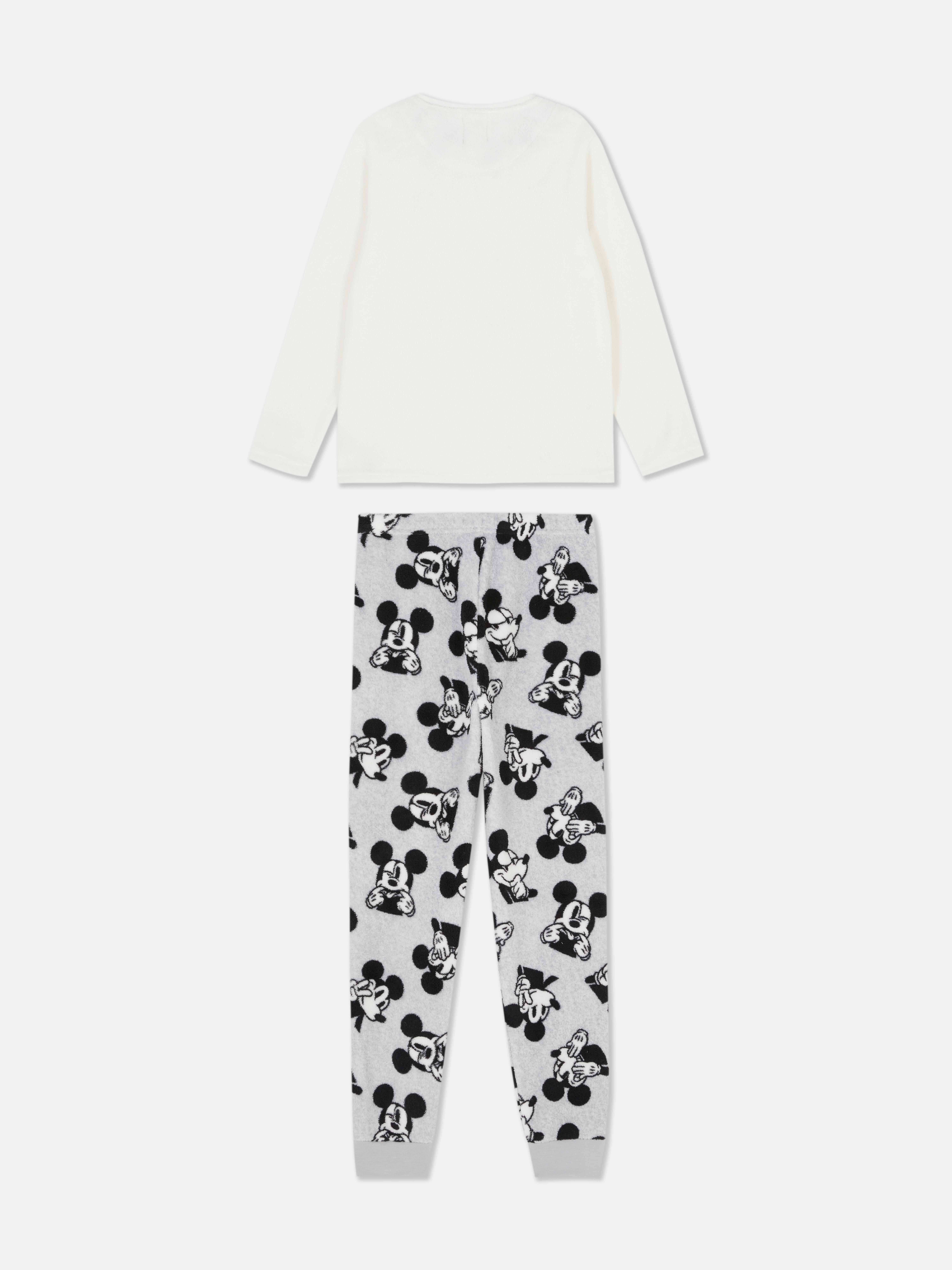 Pijamale Disney cu mânecă lungă din fleece. Un set de pijamale din două piese, cu un top cu mânecă lungă cu Mickey Mouse și pantaloni asortați.