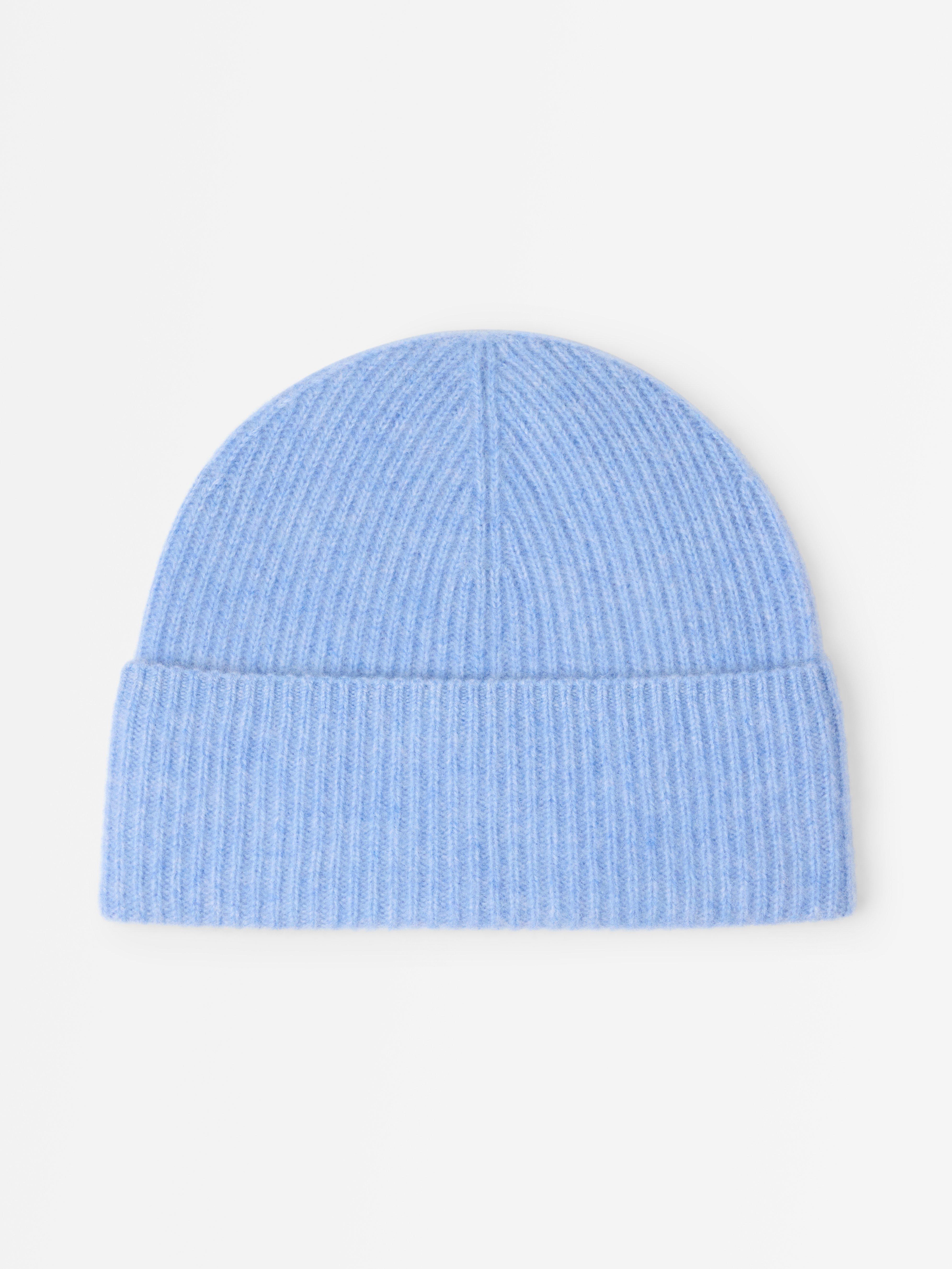 Chapeau en cachemire bleu chiné