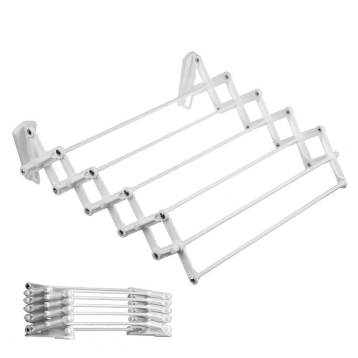 Clothes drying rack - White - 90 cm - Foldable - Bathroom accessories - Contemporary