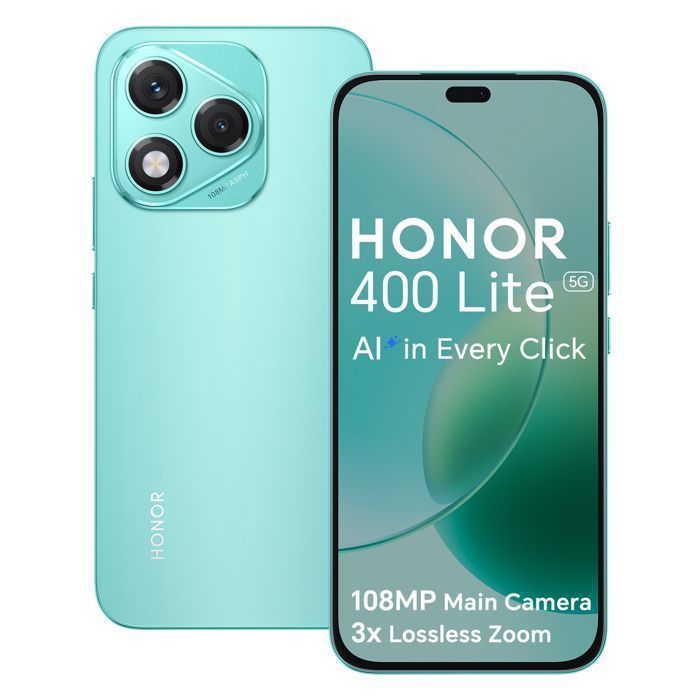 Smartphone 5G - HONOR 400 Lite - 8GB RAM - 256GB - Verde - Pulsante fotocamera AI - Ritratto urbano da 108MP - 5230mAh - Versione UE