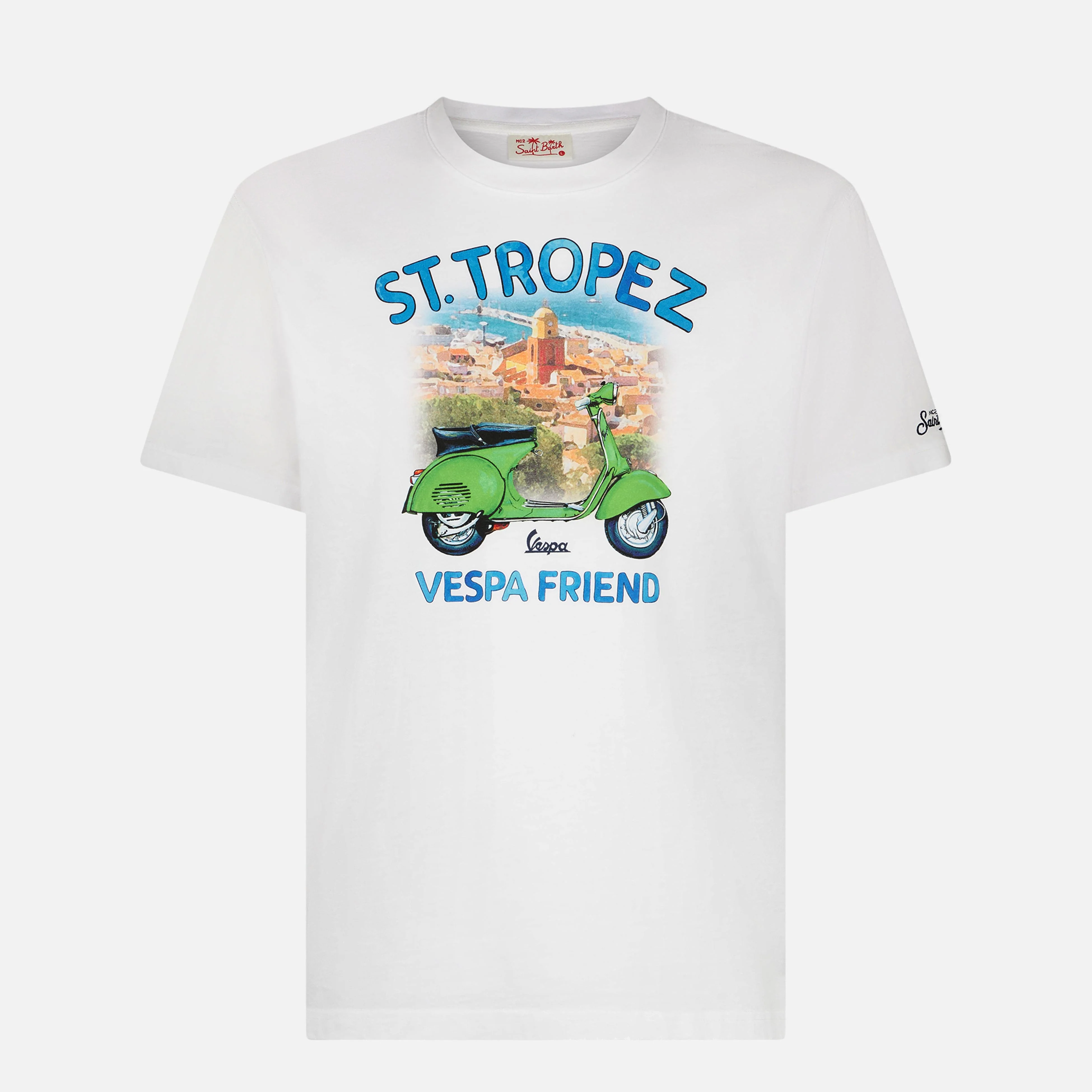Katoenen heren-T-shirt met Vespa St. Tropez-print | SPECIFIC EDITION