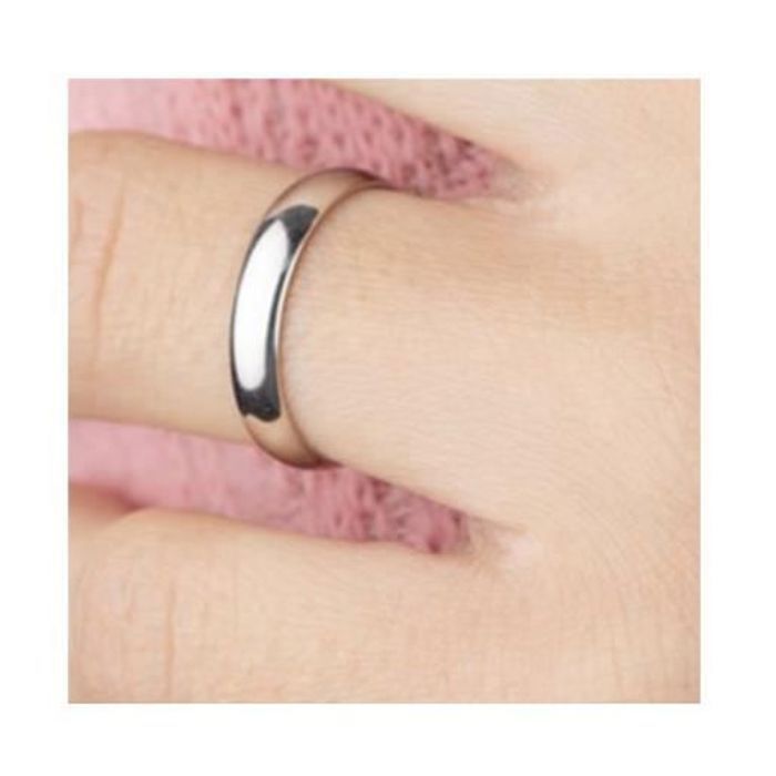 Smooth Rhodium-Plated 925 Sterling Silver Wedding Band for Men/Women - BIJOUXIA - Jewelry - Unisex
