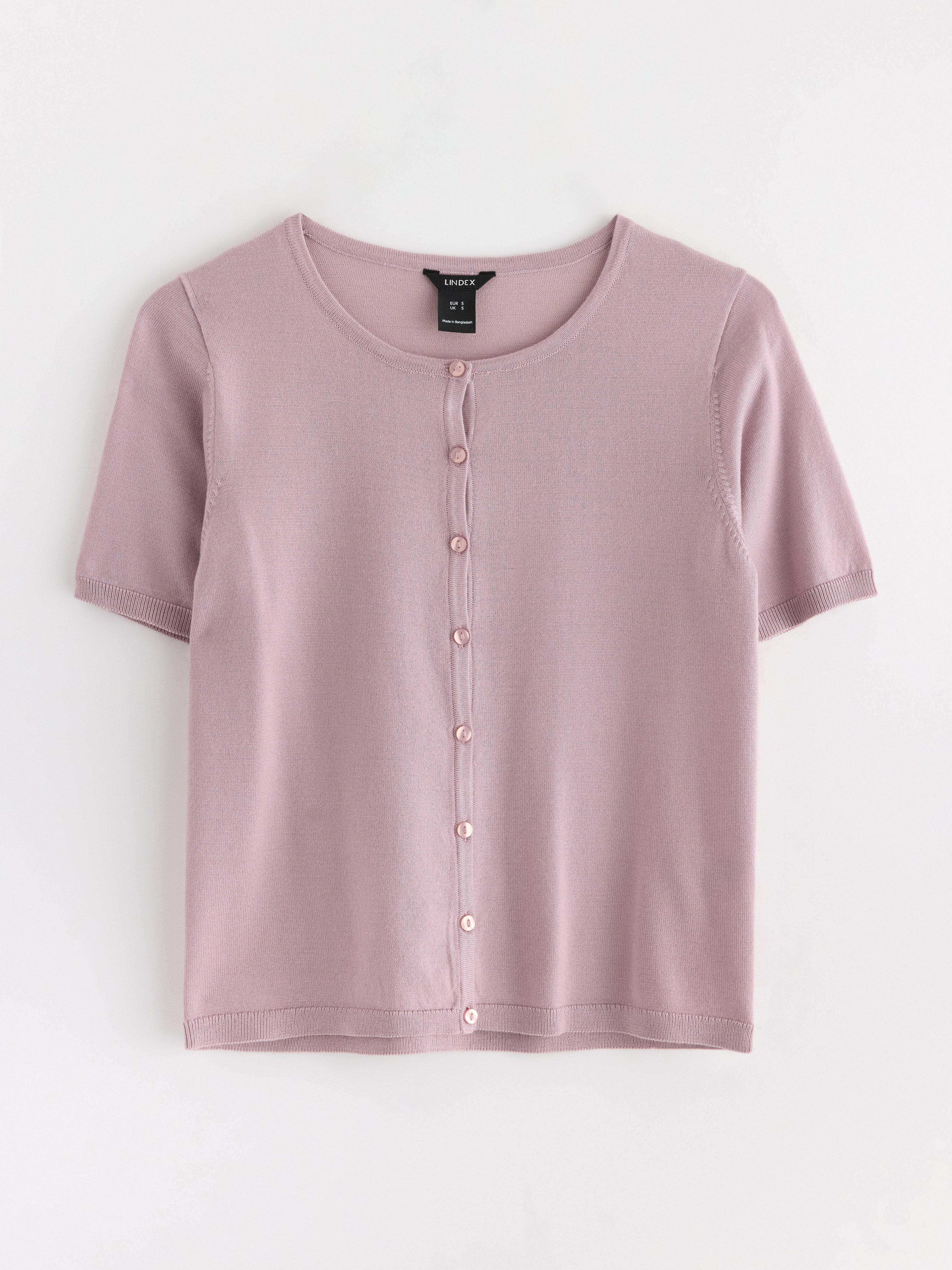 Finstickad cardigan Light Lilac