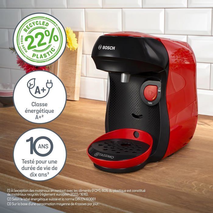 Machine À Café Multi-Boissons Tassimo Happy Friendly, Tas103E, Plus De 70 Boissons Chaudes, Onetouch, Cafétière À Dosettes[YC20]