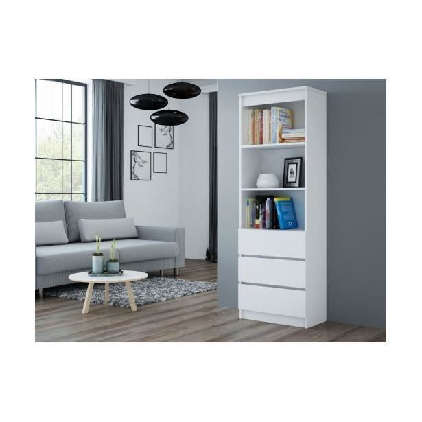 CATANIA - Mueble de almacenamiento con compartimentos para oficina/sala de estar/dormitorio 30x60x180 - Librería contemporánea - Estanterías decorativas