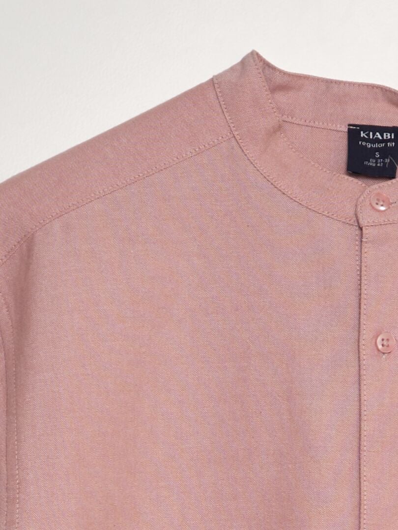 Camisa Oxford com gola mandarim - VERMELHA