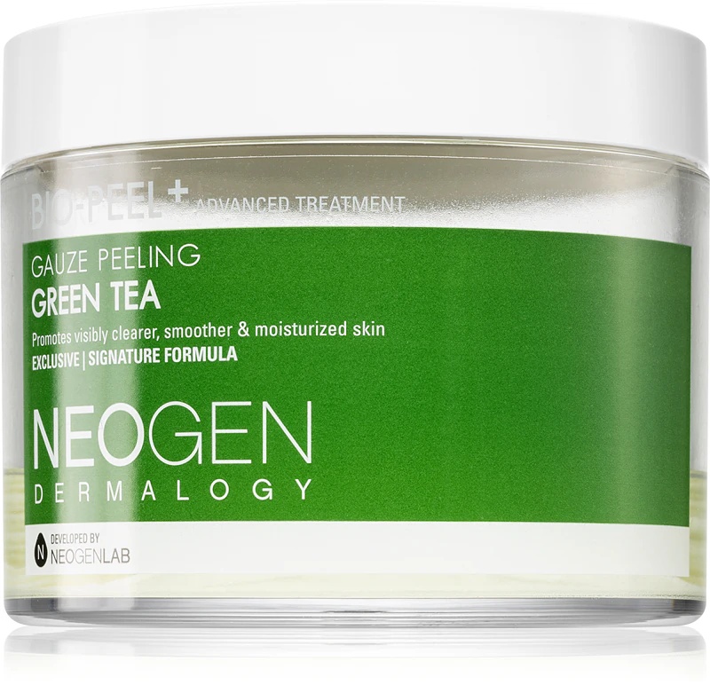 Neogen Dermalogy Bio-Peel+ piling blazinice za obraz z zeleno čajno mešanico za posvetlitev in vlaženje