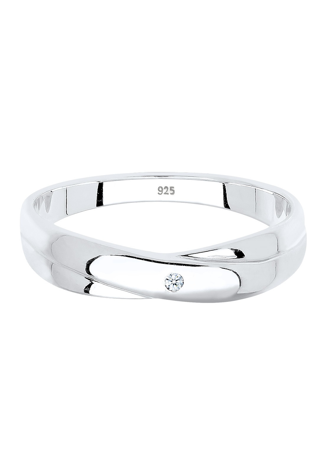 Elli DIAMONDS Femme Fiançailles Élegante avec Diamant (0,02 ct.) en Argent Sterling 925